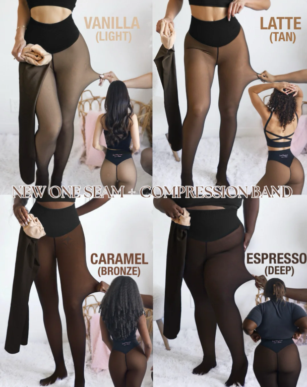Women's Fleece-Lined Footed Tights – Cozy Warmth Meets Sleek Style