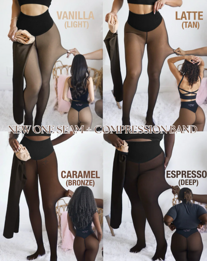 Women's Fleece-Lined Footed Tights – Cozy Warmth Meets Sleek Style
